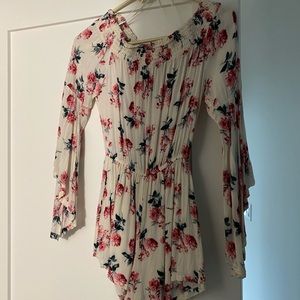 Off the shoulder floral romper